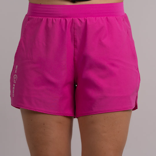 Womens Performance Short Violet with White Logo