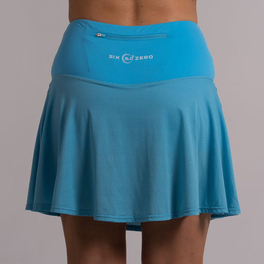 Womens Performance Court Skirt AU 6 Ocean Blue with White Logo
