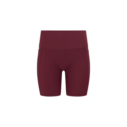 Womens Performance Tight Short Legging Burgundy with White Logo