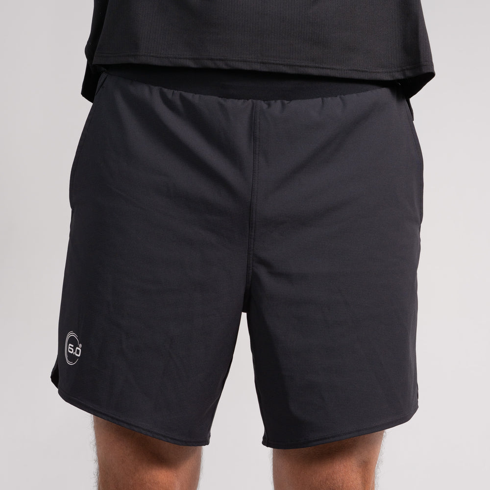 Mens Performance Short Black with White Logo