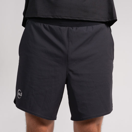 Mens Performance Short Black with White Logo
