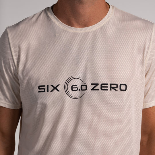 Mens Performance Active Tee Hazy Chalk with Black Logo