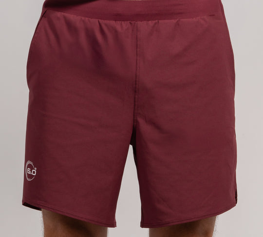 Mens Performance Short Burgundy with White Logo